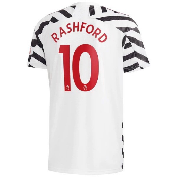 Camiseta Manchester United NO.10 Rashford 3ª Kit 2020 2021 Blanco